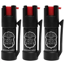 3 PACK Police Magnum pepper spray .50oz Bottom Clip Safety Security Protection