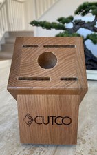 Cutco Cutlery 5 Slot Wooden Wood Knife Block Honey Oak Storage Made in USA
