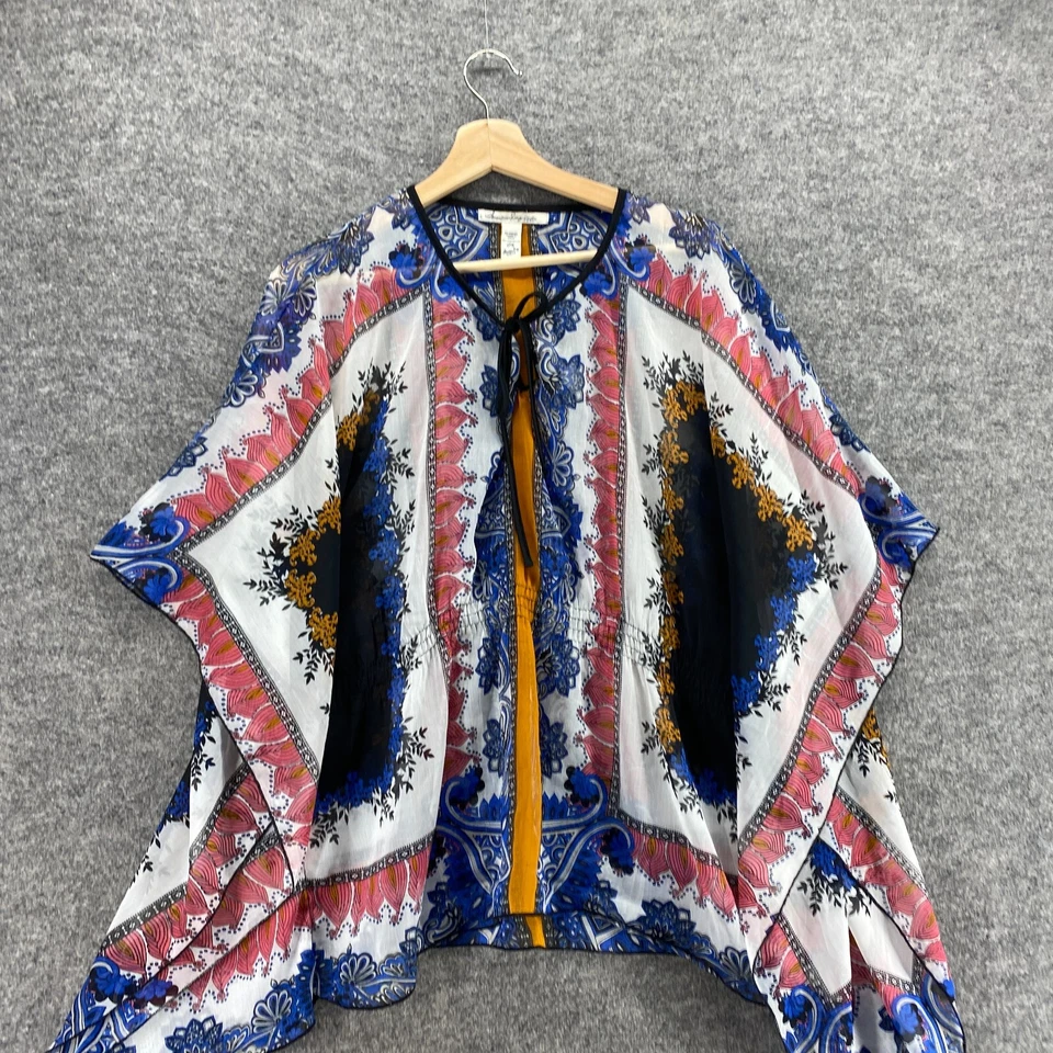 American Rag Cie Blouse Women 0X Plus White Geometric V-Neck 3/4 Sleeve Casual - Image 3 of 4