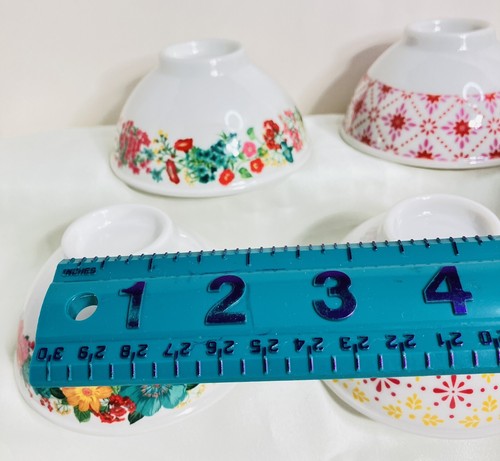 Pioneer Woman Melamine Vintage Floral Dessert Bowls Ramekins Small Set Of 4 - Picture 7 of 9