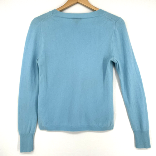 J Crew 100% Cashmere Pullover Sweater Light Blue Women’s Size M Easy Care - Picture 2 of 7