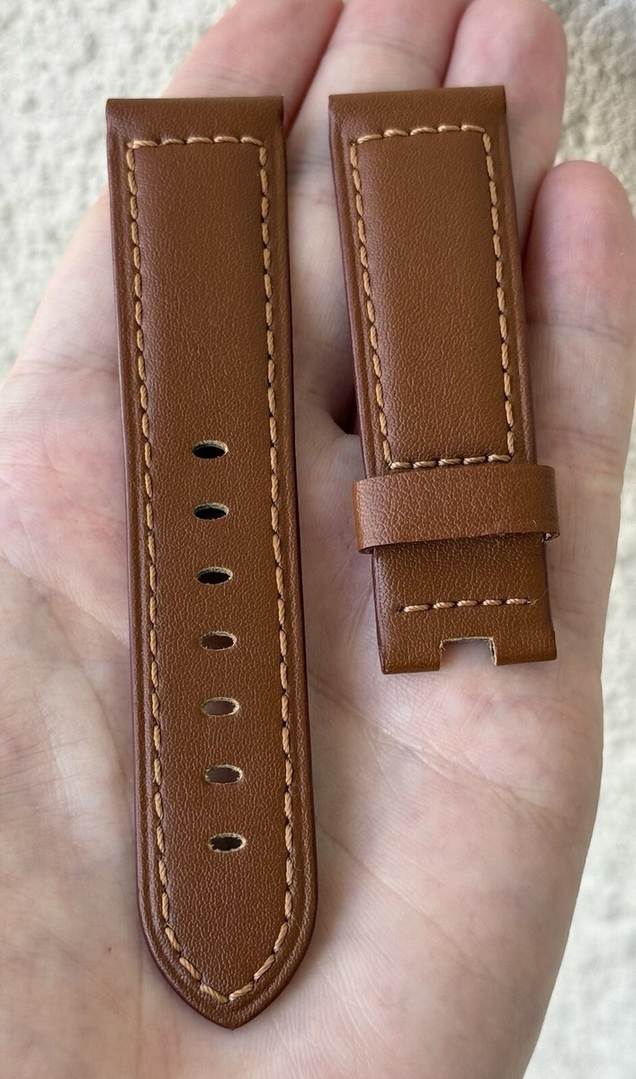 【極美品】PANERAI レザーベルト ブラウンアリゲーター 22mm パネライ純正 アリゲーター皮 ブラウンレザーベルト 24/22mm