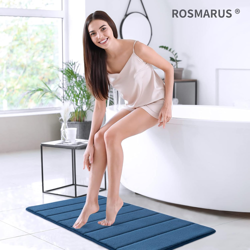 Memory Foam Bath Mat 20” X 32”, Water Absorbent Shower Mat, Thick Bath Rugs for - Picture 2 of 12