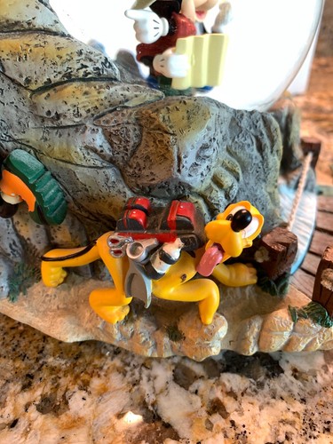 Disney California Adventure Musical Snow Globe Mickey Pluto Wolf Mountain Goofy - Picture 5 of 17