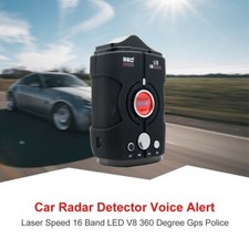 12V V8 Car Radar Detector 360 Degree Scanning Advanced Voice Alert Laser Durable