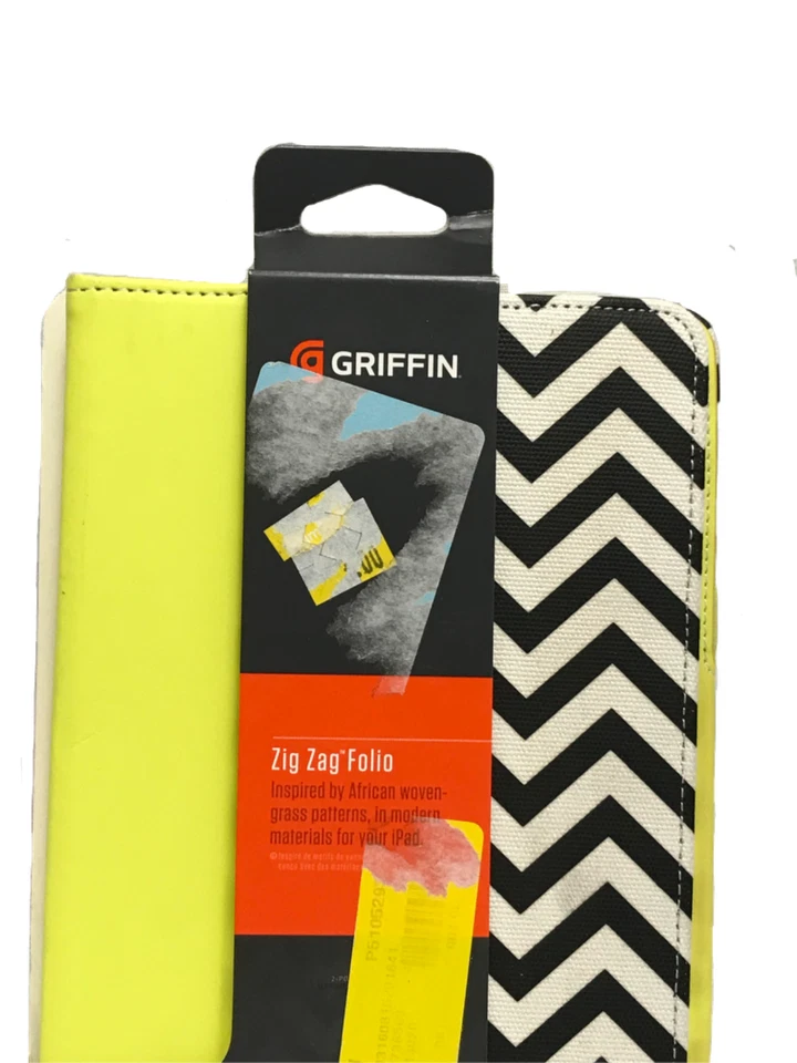 Patrón de hierba tejida africana Zig Zag IntelliCase Folio iPad Mini Griffin Amarillo Foto 2 de 4