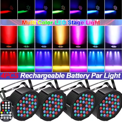 8x RGBW Par Wiederaufladbar 36 LED Par Strahler DMX DJ Show Partylicht / Tasche - Bild 21 von 34