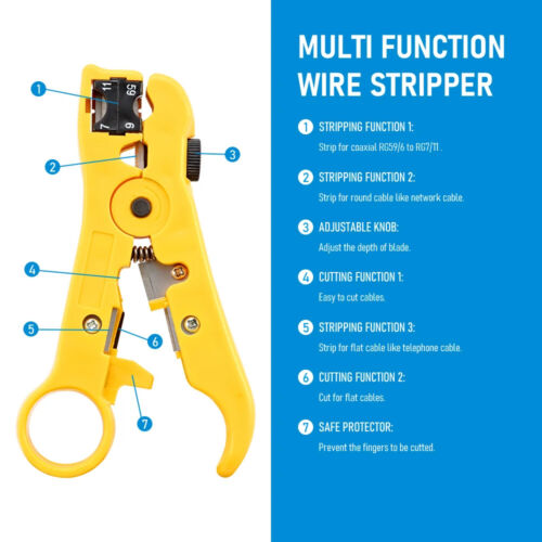 Electric Stripping Knife Pliers Tools Coaxial Cable Wire Pliers Cutter Striper - Picture 8 of 20
