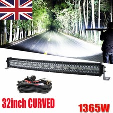 12D 32Inch 1365W Curved LED Light Bar Spot Flood Offroad 34" 35" 31" /w wire
