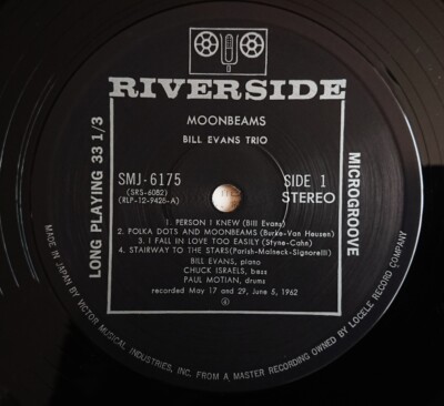 Bill Evans Trio Moonbeams LP Jazz Riverside SMJ 6175 Japan OBI