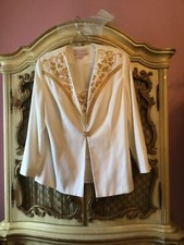 G.o.s.p.e.l. White Jacket With Gold Trim Sz 18