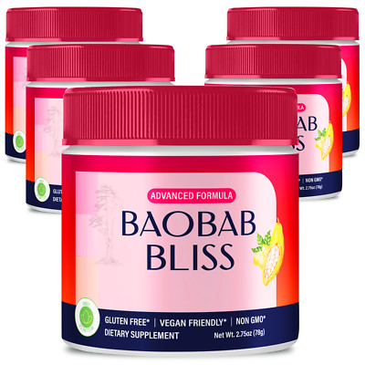 (5 Pack) Baobab Bliss Powder Advanced Energy Support - Health Support Powder