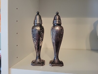 Masco Vtg Harmony House Personality Salt Pepper Shakers Sears Silver Plated SEE 