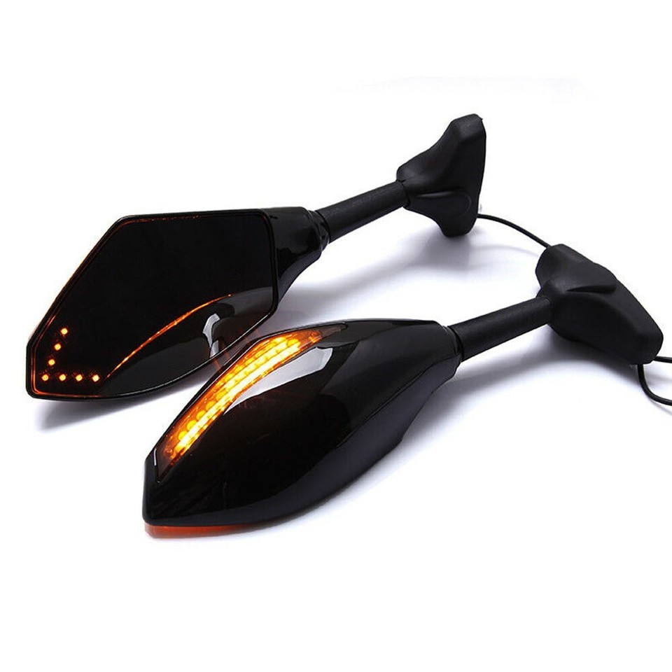 🏍️ LED Turn Signal Mirrors – Fits Kawasaki Ninja 650R 500R 250R 636 – Left & Right – JMTBNO, 1 Year Warranty