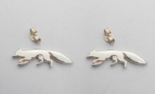 Fox: 925 Silver Stud Earrings - Cunning Cleverness Intelligence