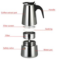 Edelstahl Elektrisch Kaffeekanne Espressokoch...