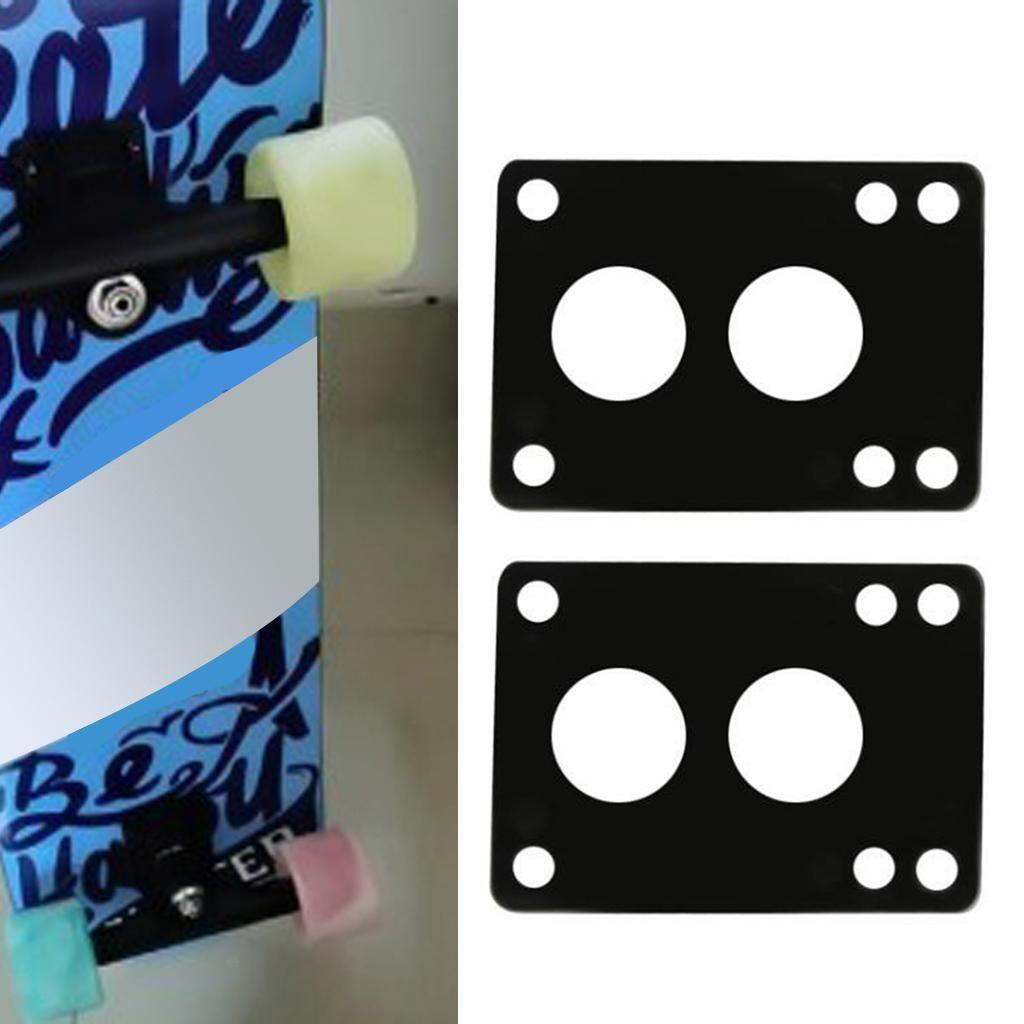 4X Skateboard Riser Pads Pair of Risers Longboard Shock Pads Black 6mm