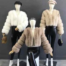 Fur Coat Real Fox Fur Jacket Natural Fox Short Style Clothing Sleeve Female Coat