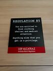 Collectible Usp Alcatraz Prison Metal Sign for Regulation #5