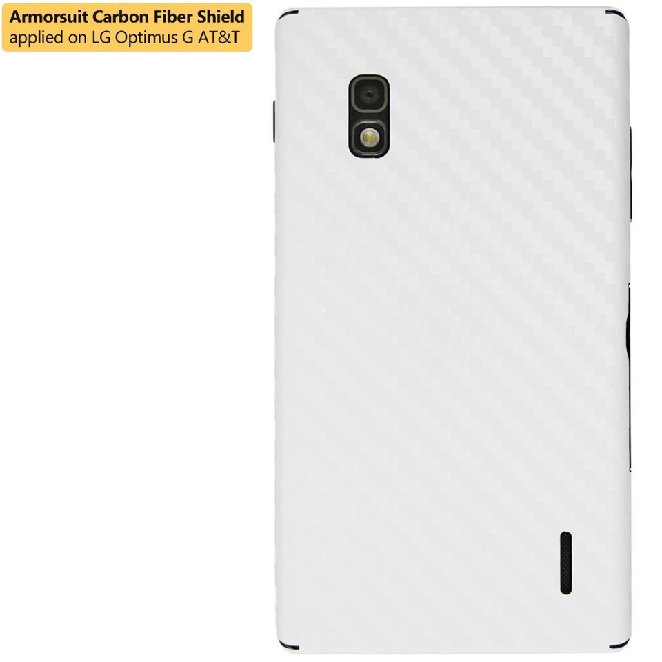 ArmorSuit LG Optimus G (AT&T) Screen Protector + White Carbon Fiber Skin USA - Image 2 of 4