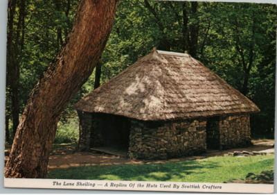Vintage Postcard Lone Sheiling abot Trail Nova Scotia Scottish Crofter Hut