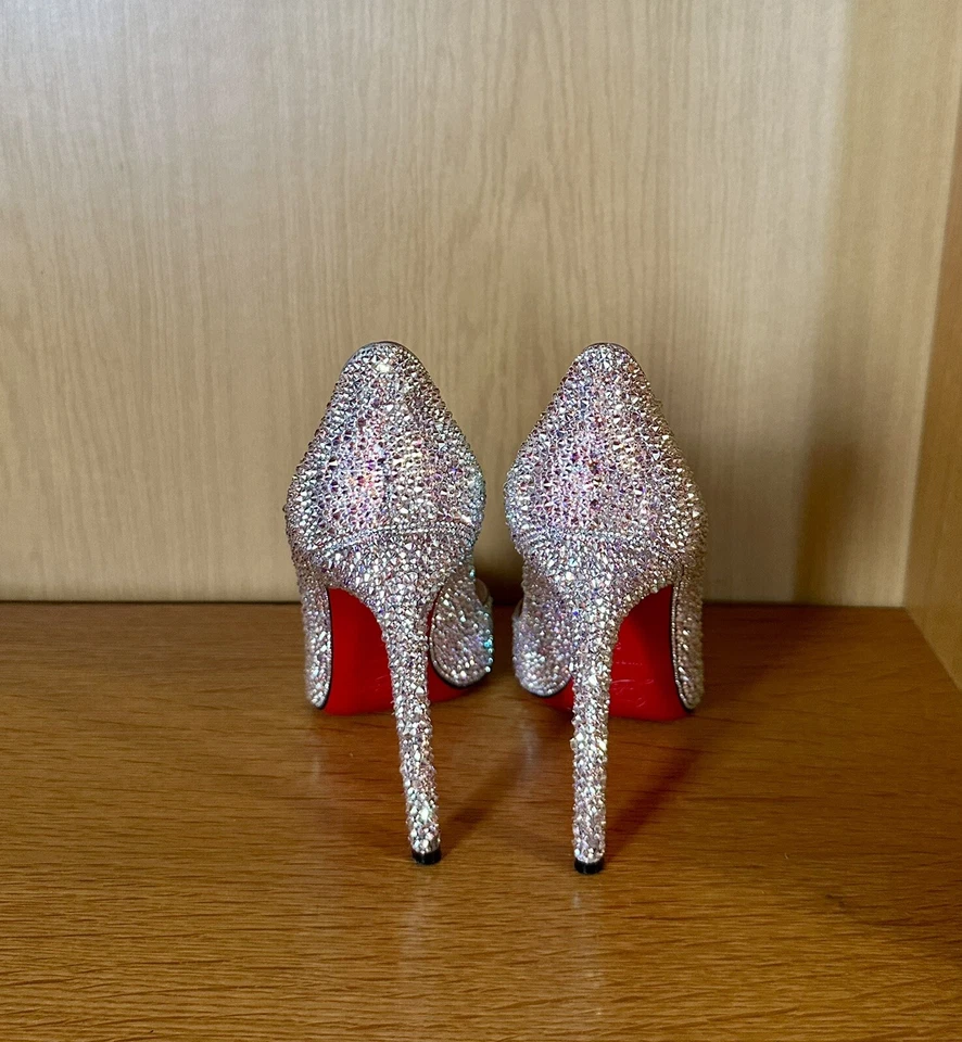 RARE Christian Louboutin-Kate Strass -Metallic Suede 36EUR - Image 4 of 4