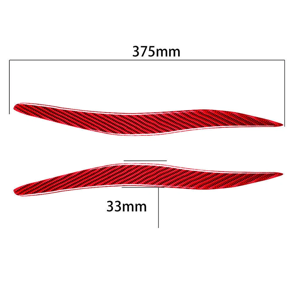 2x Red Carbon Fiber Headlight Eyebrow Trim Cover For Lexus IS250 IS300 2006-2012 — 第 2/4 张图片