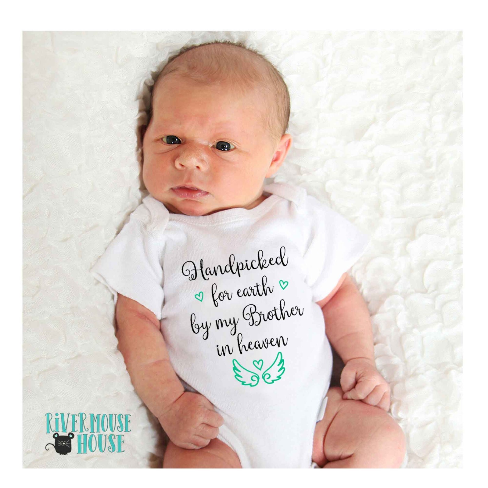 Handpicked for Earth Baby Bodysuit, Custom Name Personalised Memorial
