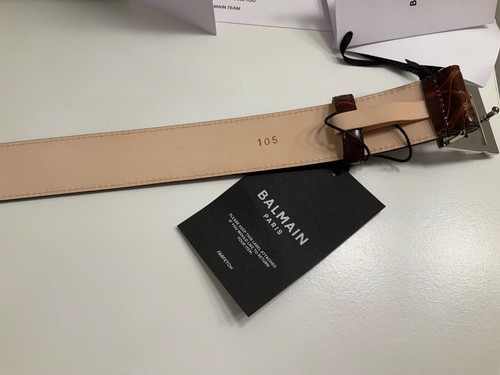 CINTURÓN BALMAIN HOMBRE COCODRILO MARRÓN RELIEVE TALLA 105 (34 mm ANCHO) NUEVO HECHO EN ITALIA - Imagen 11 de 18