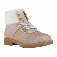 NEW Juicy Couture Girls 70 Castro Valley Gold Glitter Hiking Boots Size 1