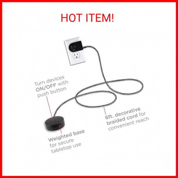 Cordinate Designer On/Off Switch Plug, 6 Ft Braided Power Cord, 3 Prong ...