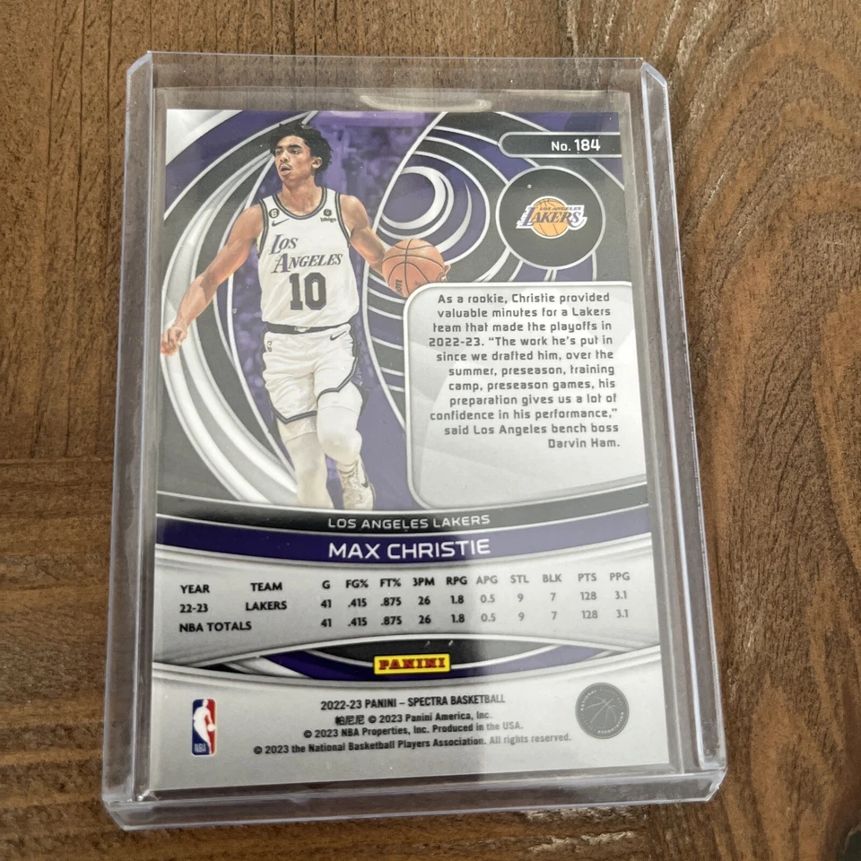 2022-23 Panini Spectra Max Christie RC Rookie #184 Los Angeles Lakers - Image 2 of 2