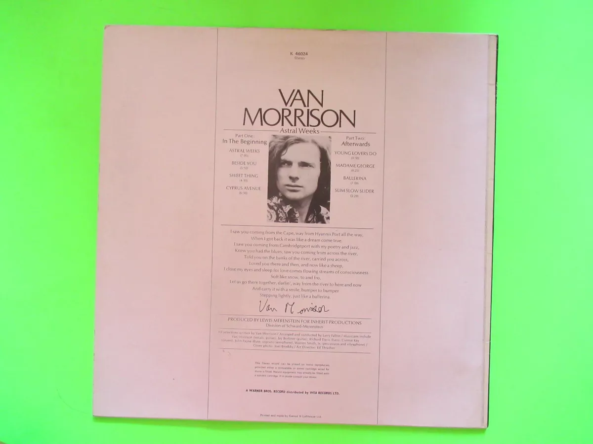 VAN MORRISON ASTRAL WEEKS LP UK PRESS GREEN LABEL