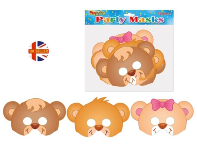 TEDDYBÄR VERKLEIDEN KARTENMASKEN - KINDER KOSTÜM PARTY TÜTENFÜLLER GESICHTSMASKE