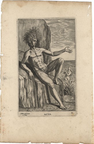 Philipp Galle Acis Semideorum marinorum Kupferstich 1586 Galateia Gott griech. - Bild 2 von 2