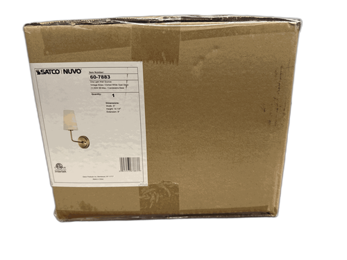 SATCO Cordello 5" 1-Light Wall Sconce, Vintage Brass, Etched White Opal Glass - Picture 12 of 12