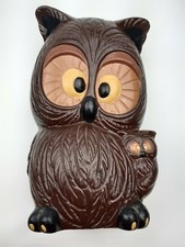 Vintage 1981 Classic 70's Style Ceramic Owl Brown Large Figure Figurine