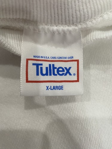 Vintage Tultex Crewneck Sweatshirt White Raglan VTG USA 80s Mens Size XL - Picture 3 of 7