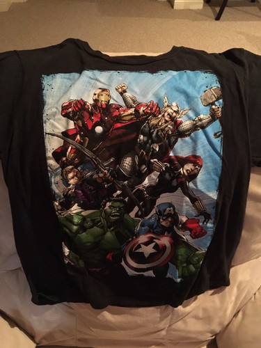 MARVEL AVENGERS Comic Shirt Black MENS 