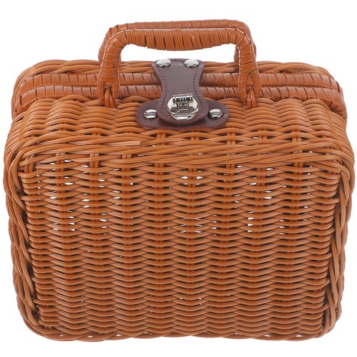 Imitation Rattan Storage Box Baby Vintage Suitcase African Home Goods - Picture 5 of 12