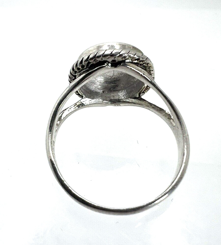 Solid Sterling Silver Plain Signet Ring Size 8.25 - image 4