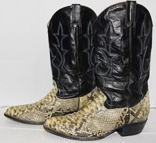 Botas 6 Hermanos Python Snake Skin Leather Western Cowboy Boots Mens Sz 10