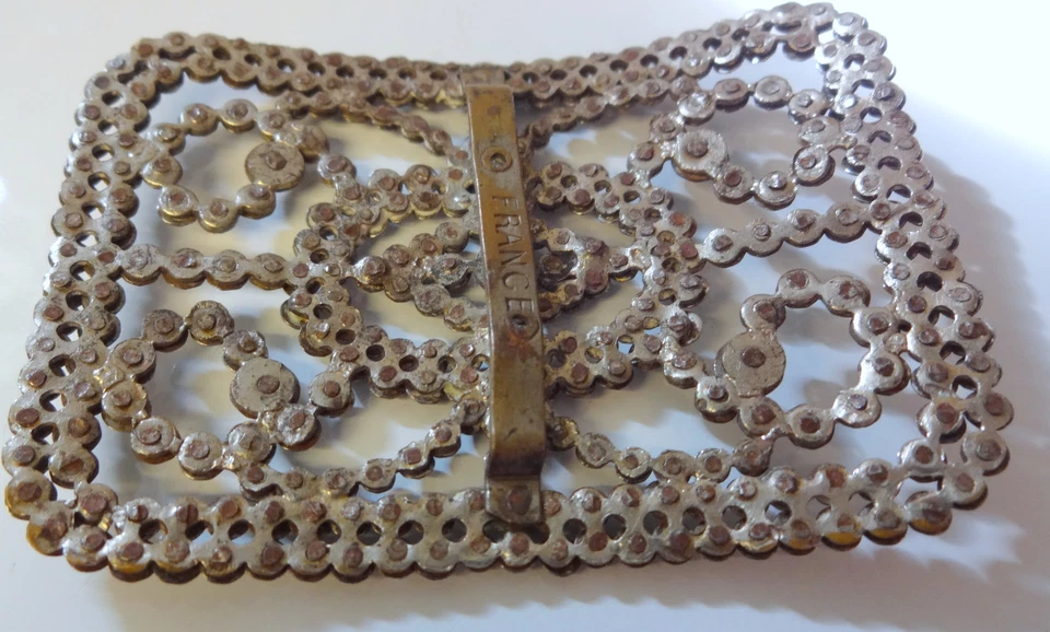 Винтажный старинный викторианской Франции ар-деко серебро стальные бусины обуви пряжка зажим РЕДКАЯ - Изображение 3 из 4