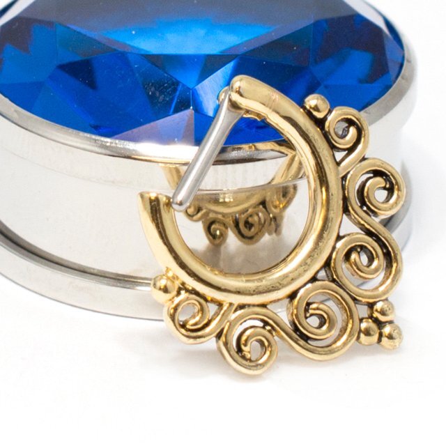 14GA or 16GA Septum Clicker Ring Tribal Swirls 4 Colors Options Septum Piercings