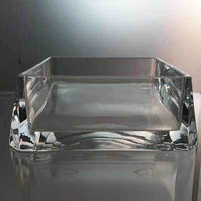 Esclusive Square Large Crystal Bowl 1970s Cini Boeri Arnolfo di Cambio style era