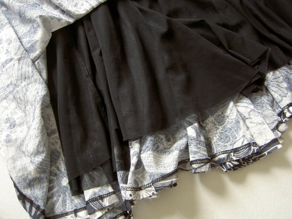 Midi-Kleid weitschwingend von Desigual, Gr. S, grau/schwarz Blumen, ungetragen - Bild 4 von 4