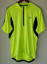 Men's Nishiki Cycling Shirt Large Pullover 1/4 Zip Pockets High Visibility