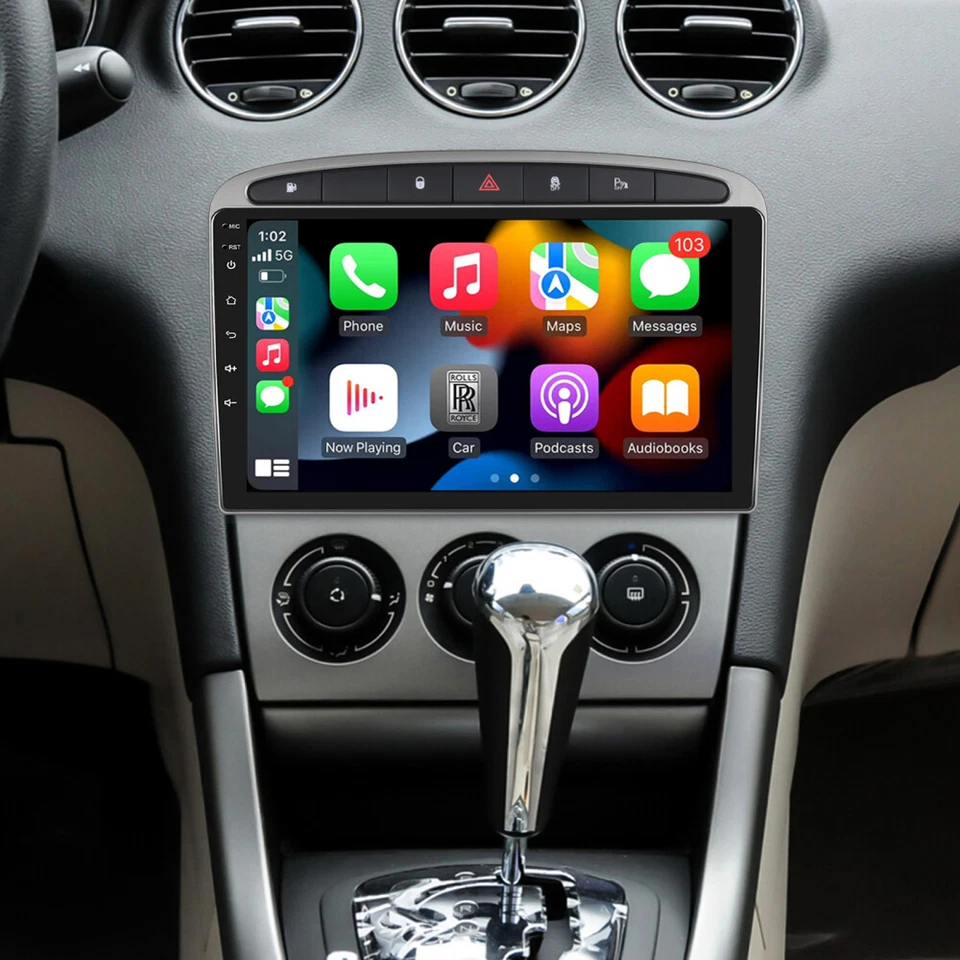 2+64G 9" Android 15 Autoradio GPS Navi Carplay Für Peugeot 308 408 RCZ 2007-2015 - Bild 3 von 4