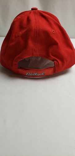 Edelbrock Red Adjustable Embroidered Baseball Hat / Cap Unknown Autograph - Picture 8 of 12