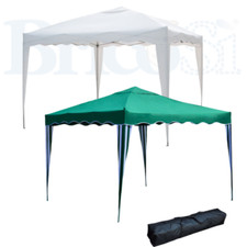 Gazebo Pieghevole Richiudibile a fisarmonica 3x3mt metallo Bianco Verde + Sacca